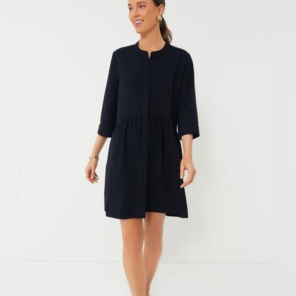 Tuckernuck Dresses & Skirts - Tuckernuck Navy Crepe Royal Shirt Dress Size XS